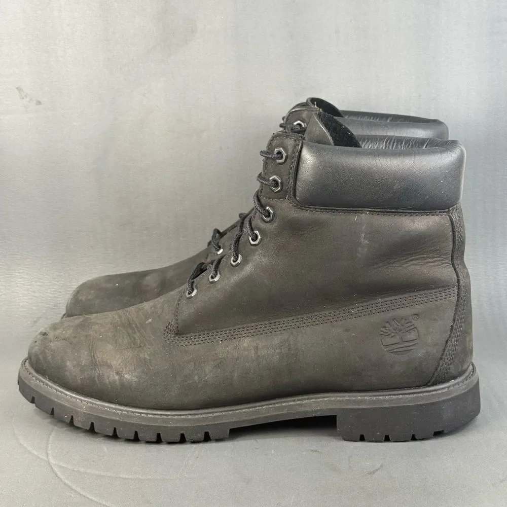 Timberland Men's 6 Inch Premium Waterproof Boots Black Nubuck Size 13